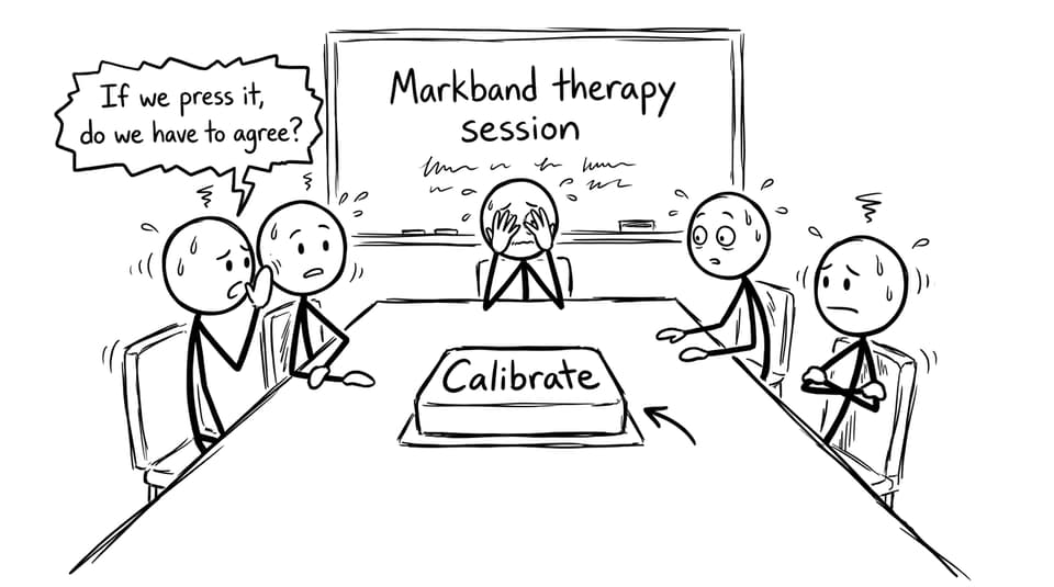 Department meeting: “Calibrate” button anxiety