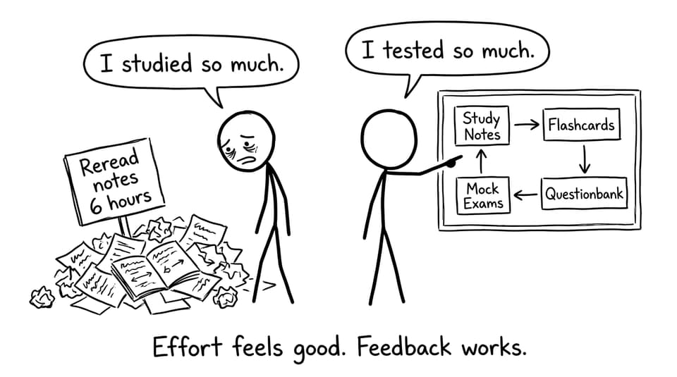 Two study strategies: reread vs feedback loop