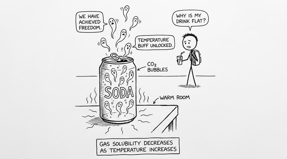 Soda bubbles escaping like tiny ghosts