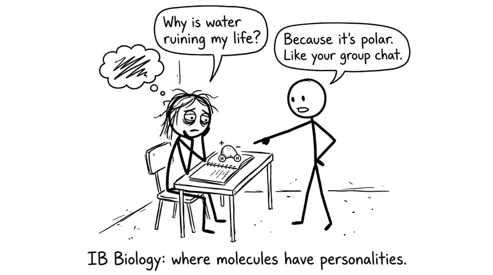 An IB student learns water is polar