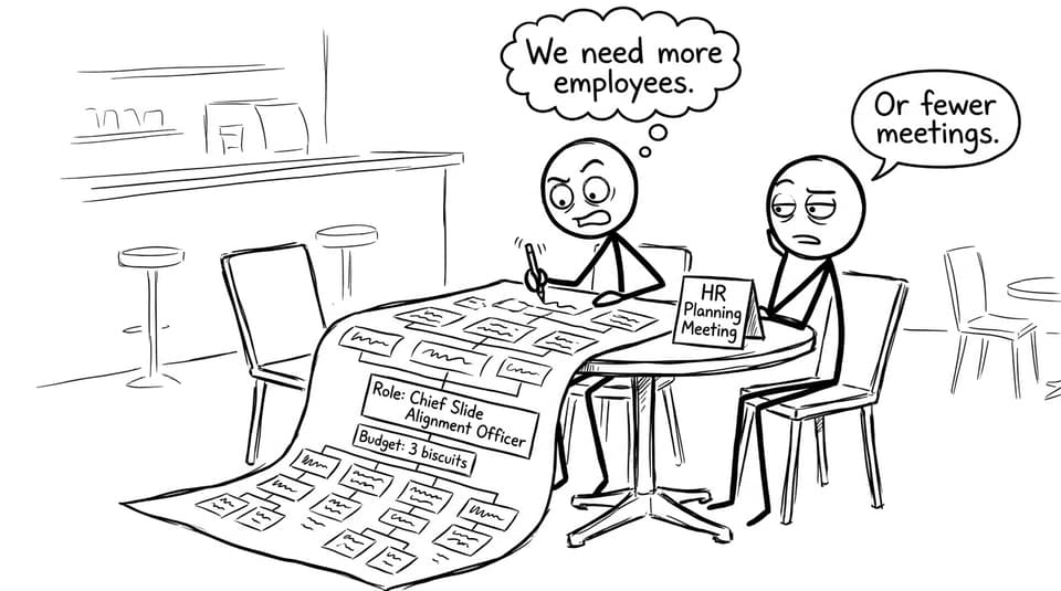 Two IB students staffing their group project like a business