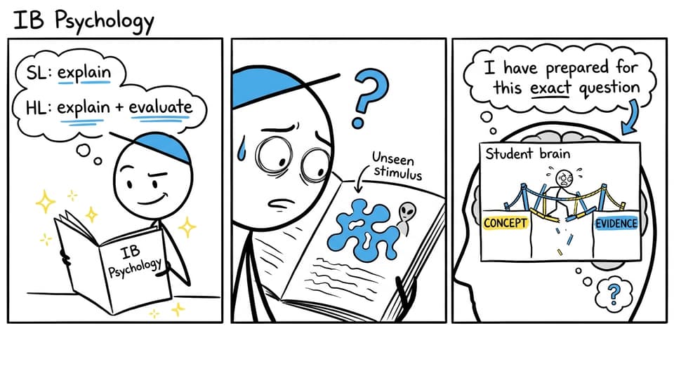 IB Psychology exam preparation comic