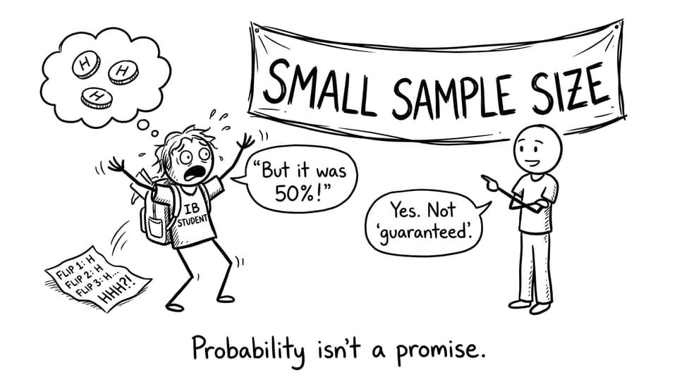 Coin flip panic: small sample size