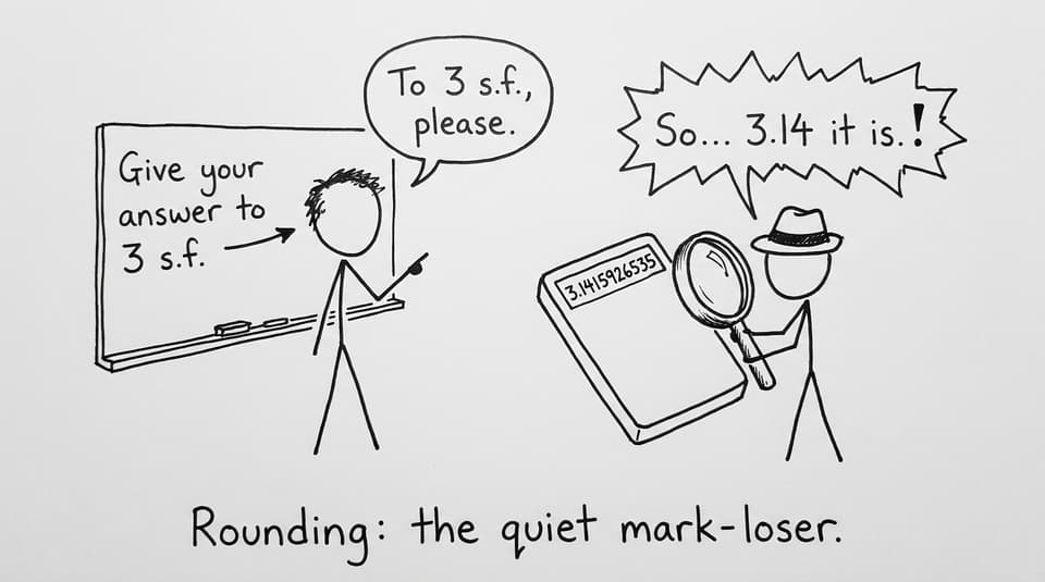 Detective student inspecting rounding