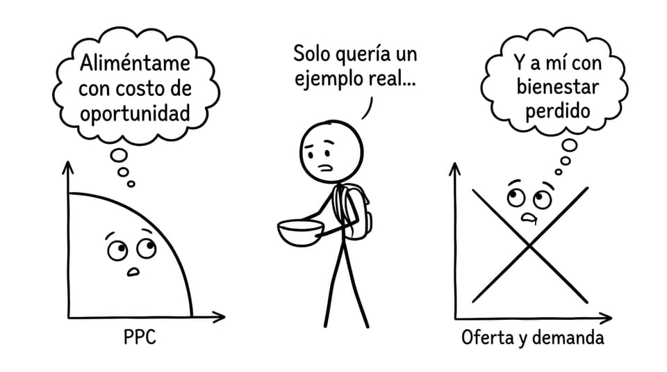 Un estudiante alimenta diagramas con teoría
