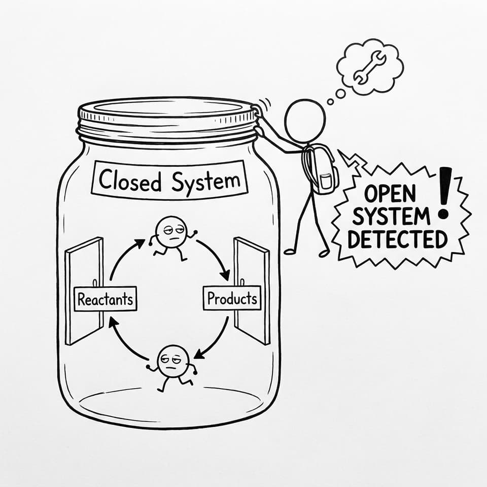 Closed system jar comic