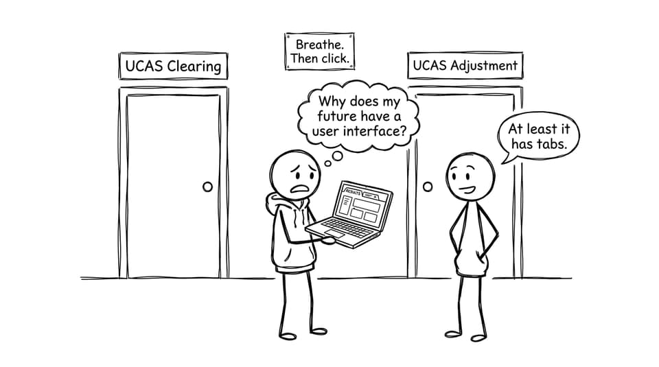Results day doors: UCAS Clearing vs UCAS Adjustment