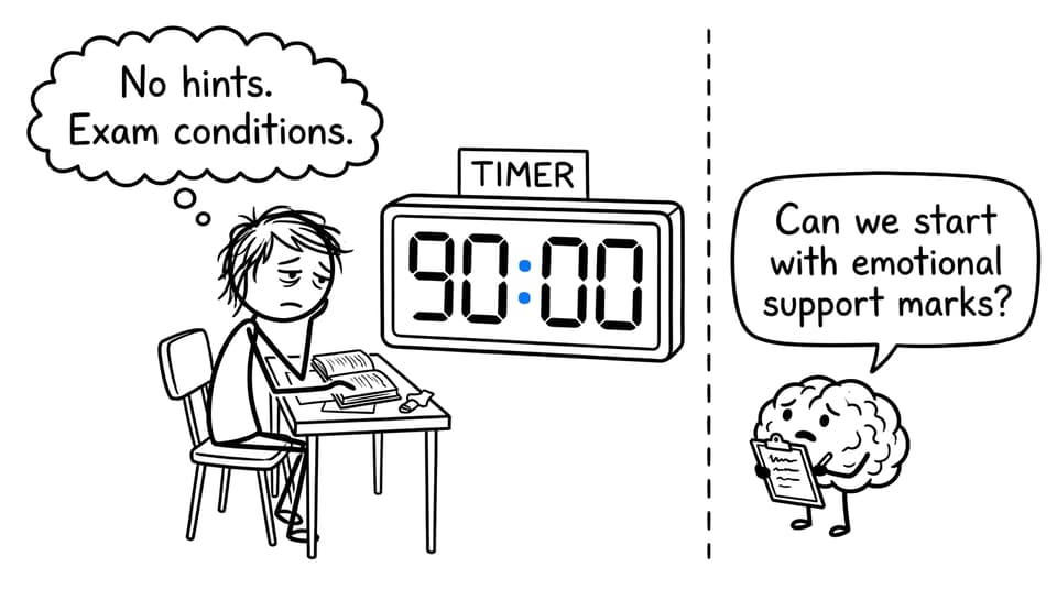 An IB student negotiates with a countdown timer