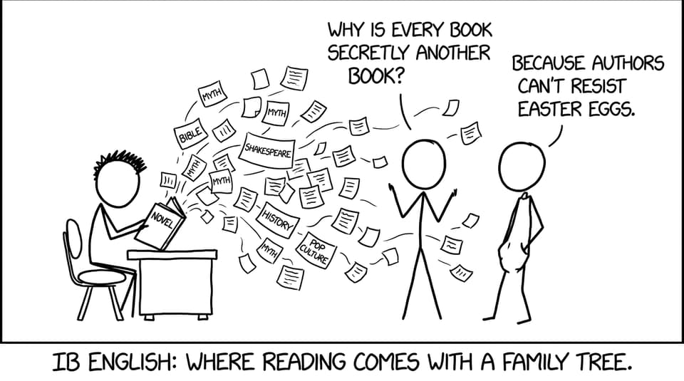 Student opens book and sticky notes swarm out