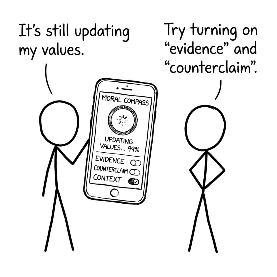 Moral compass app loading joke