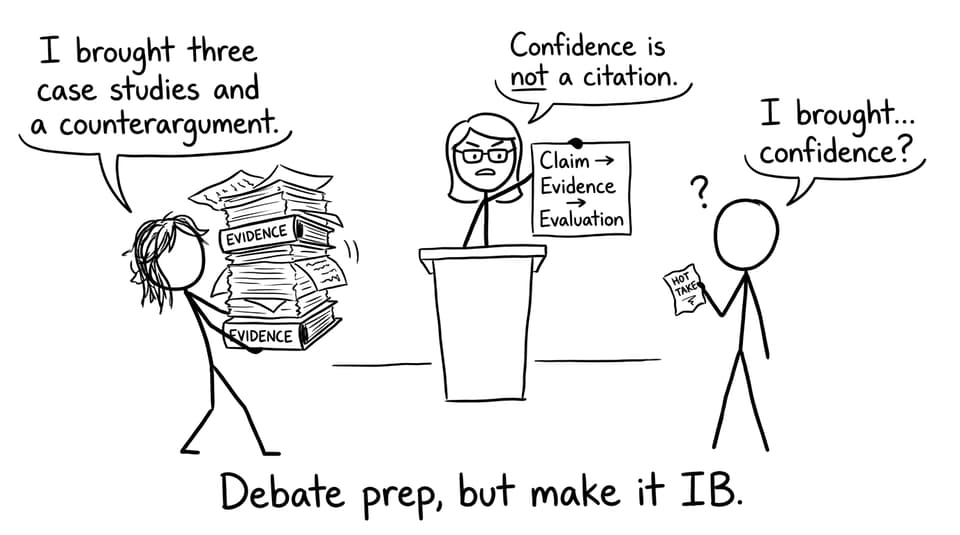 Two students debate: evidence vs hot take