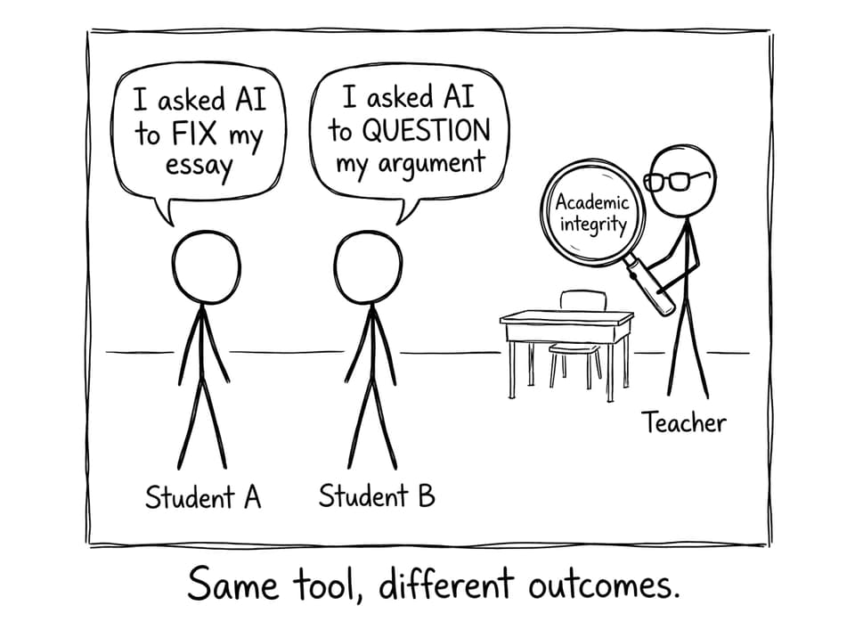 Same tool, different outcomes comic