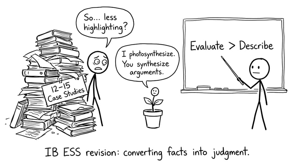 IB ESS revision: converting facts into judgment.