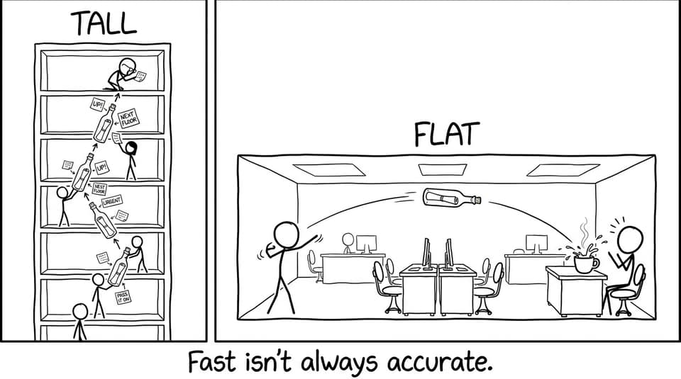 Tall vs Flat: message speed vs accuracy