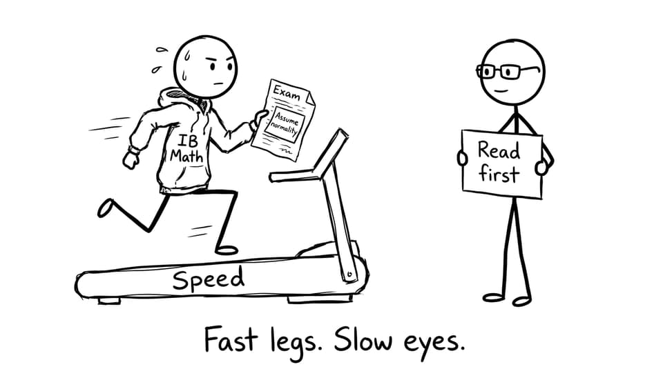 Student sprinting on “Speed” treadmill ignores hidden condition