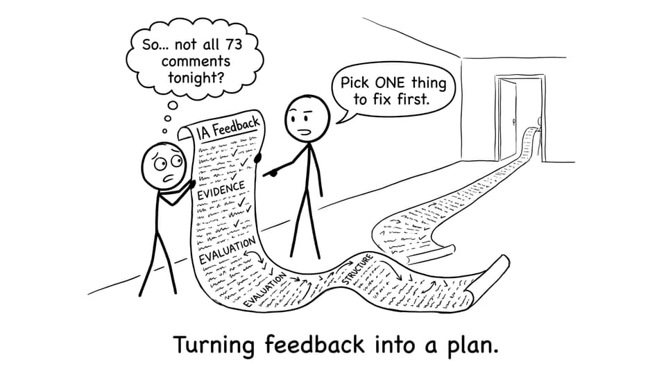 A student faces a ridiculously long IA feedback scroll