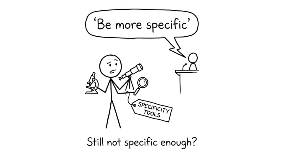 Student tries to get specific enough