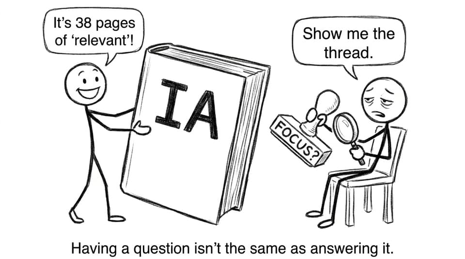 Student hands in a huge IA binder to an examiner