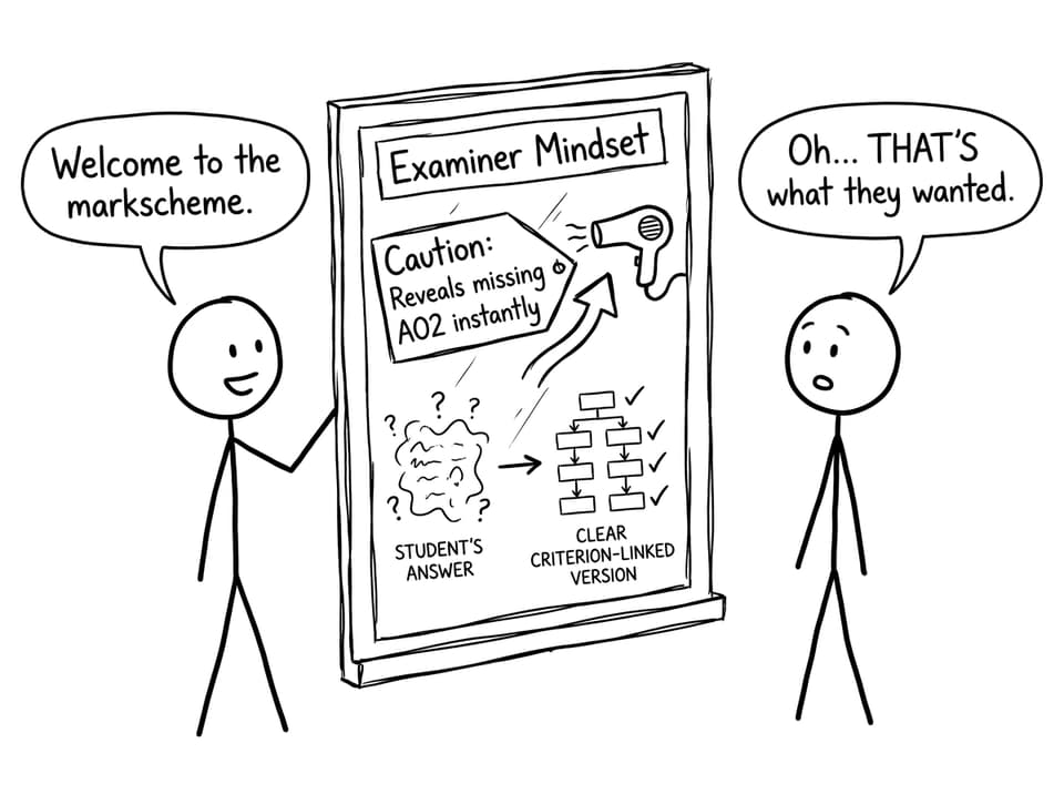 Examiner mindset mirror joke