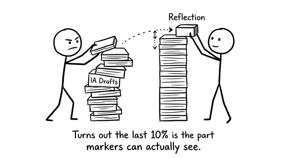An IA tower that becomes stable with reflection