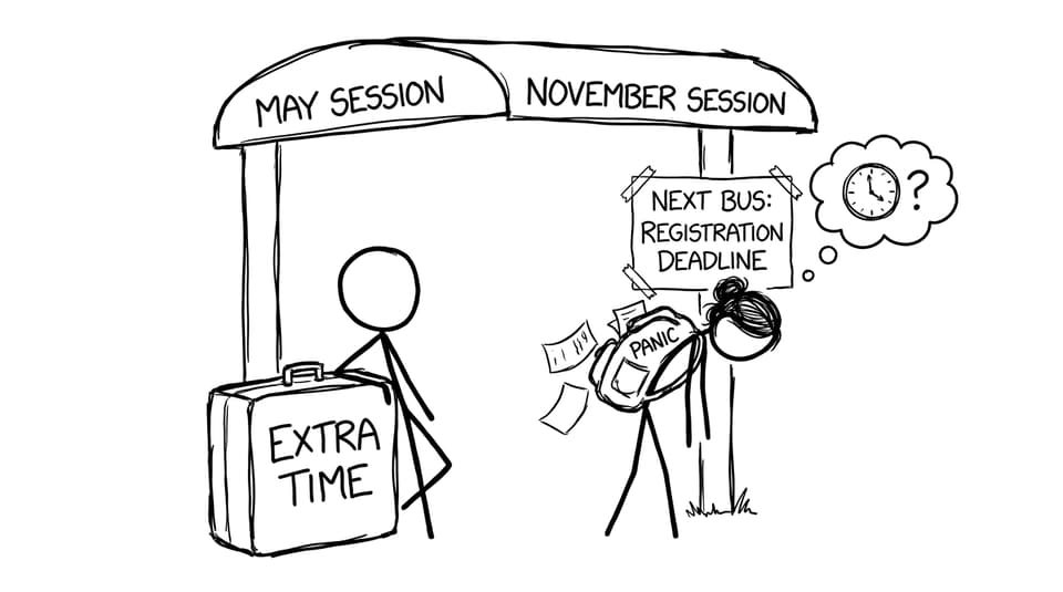 Two students choose between May and November sessions
