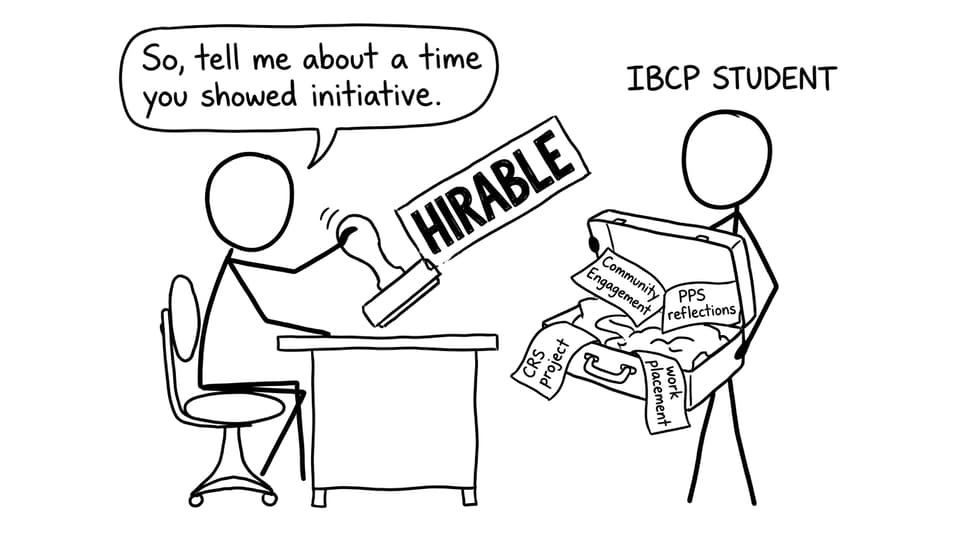 Interview suitcase comic