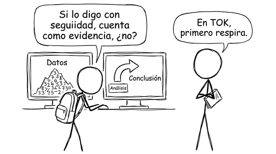 Comic TOK sobre evidencia y seguridad