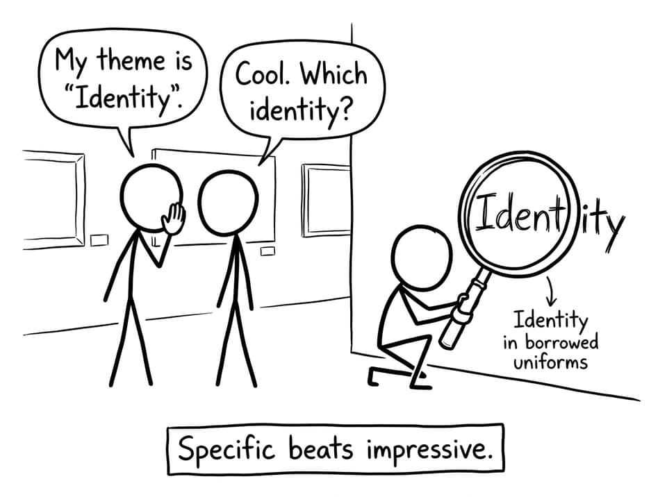 Comic about making identity themes more specific