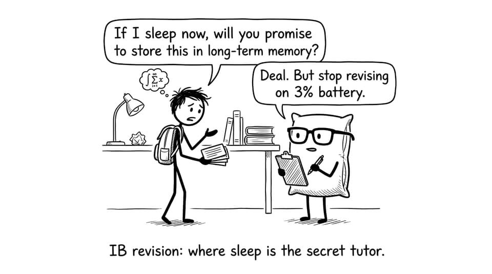 IB student negotiating with a pillow about memory