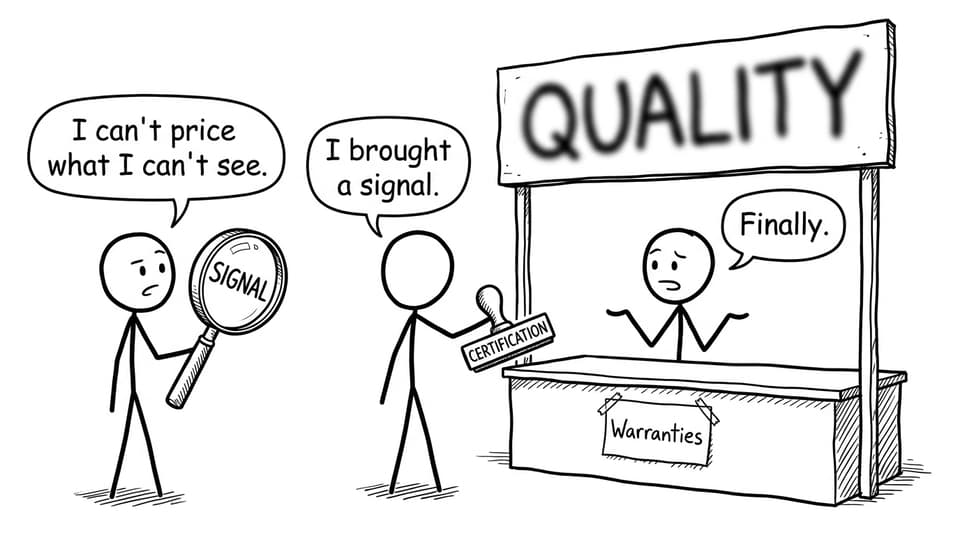 Signals and certifications comic break
