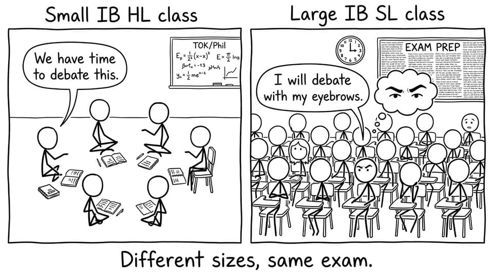 HL vs SL class size comic