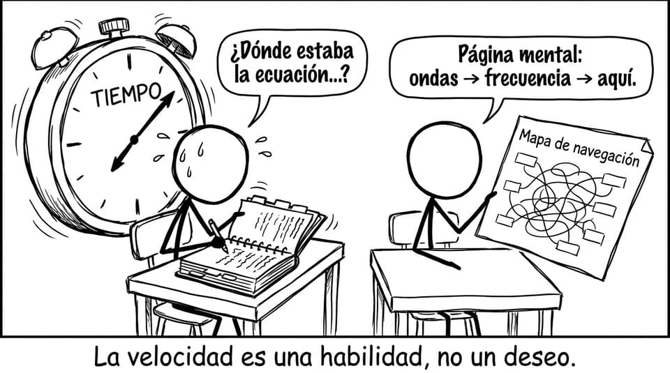Reloj de examen y mapa de navegación