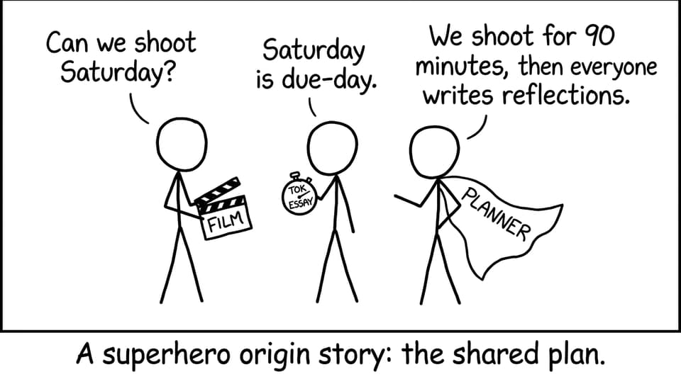 A superhero origin story: the shared plan