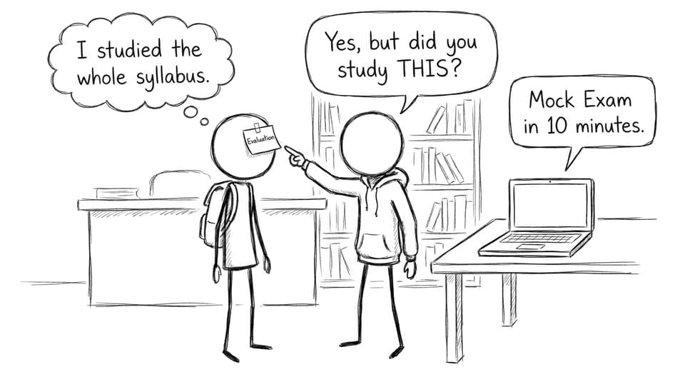 Evaluation sticky note joke