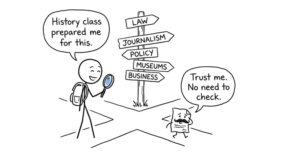 An MYP History student uses source evaluation at a career crossroads