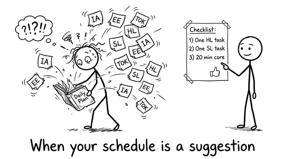 A stressed planner moment in IB life