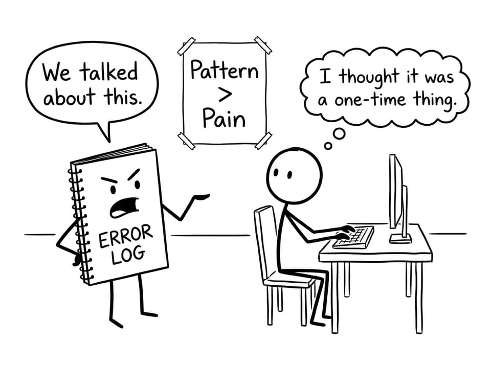 Error log notebook comic