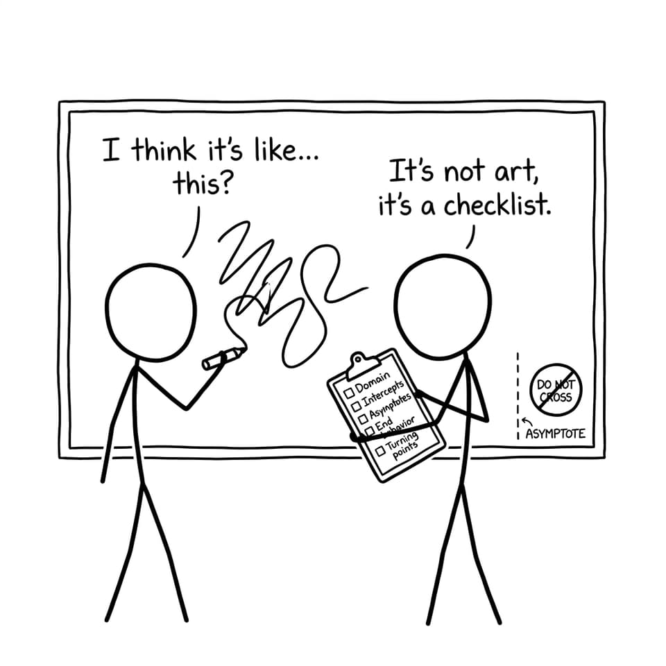 Comic: checklist vs squiggle