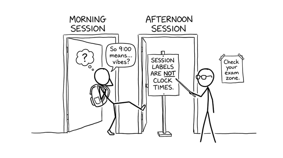 Morning vs afternoon session confusion comic