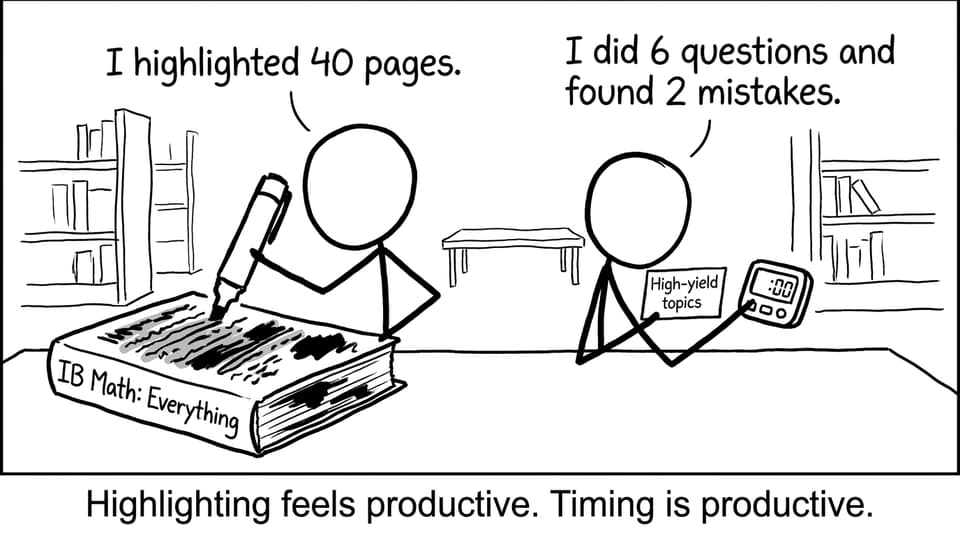 Two students: one highlights, one uses timer and questions