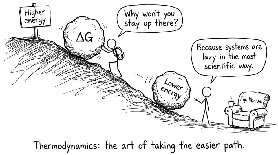 Thermodynamics: the art of taking the easier path.