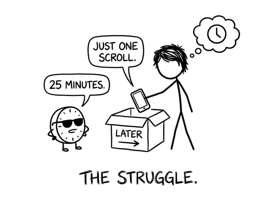 Pomodoro timer vs “just one scroll”
