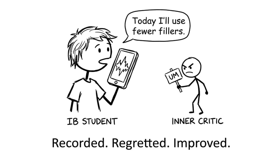 IB student recording speaking practice