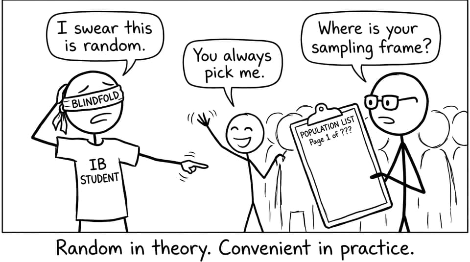 Student accidentally convenience-samples the same friend