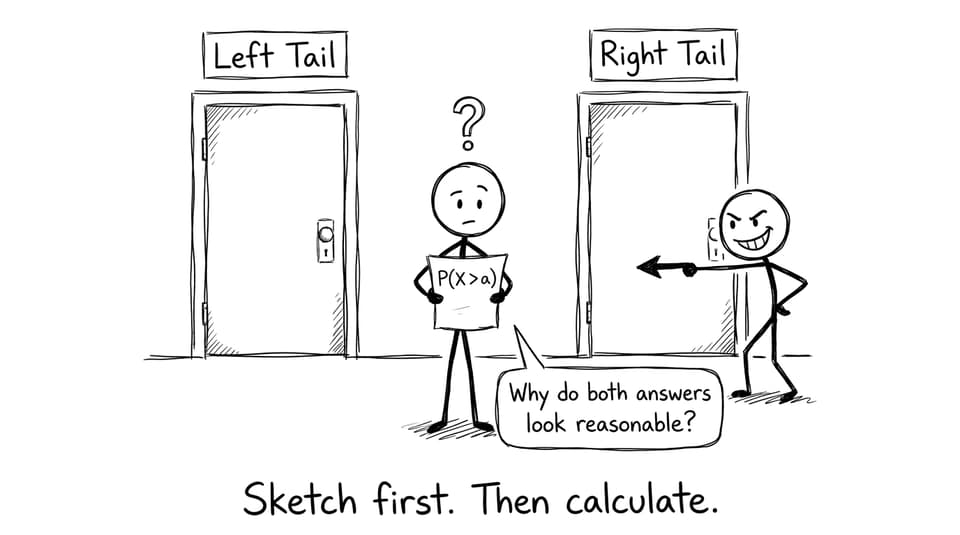 Two doors: left tail vs right tail
