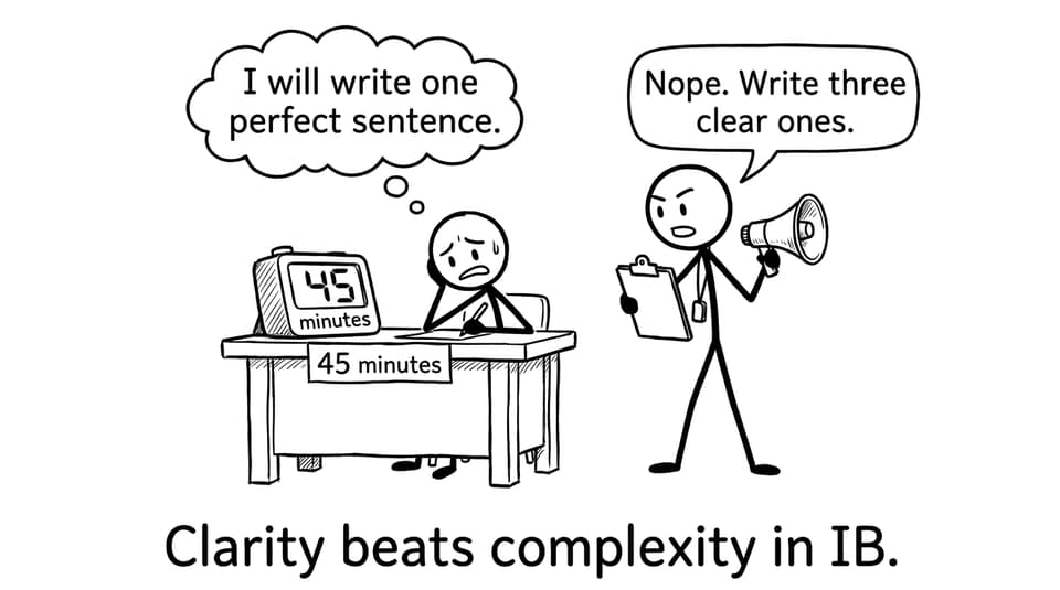 Clarity beats complexity in IB comic