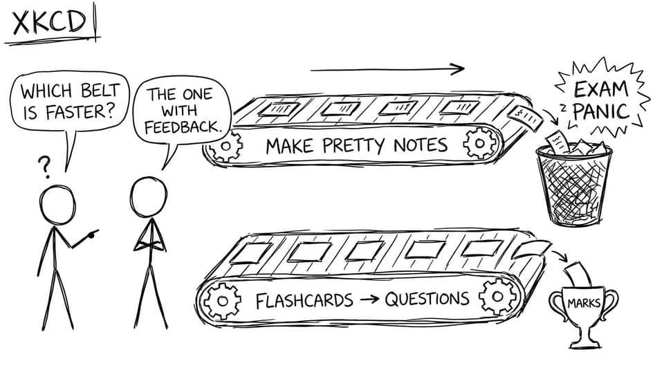 Conveyor belts: notes vs feedback loop