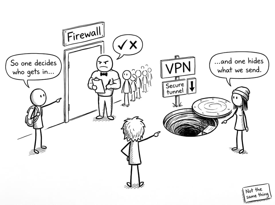 Firewall vs VPN doors joke