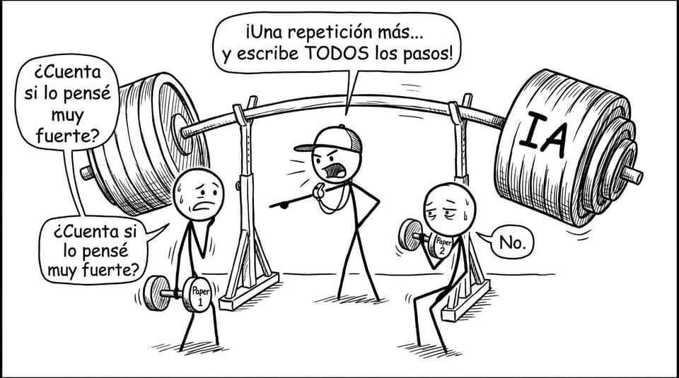Comic: gimnasio de Papers e IA
