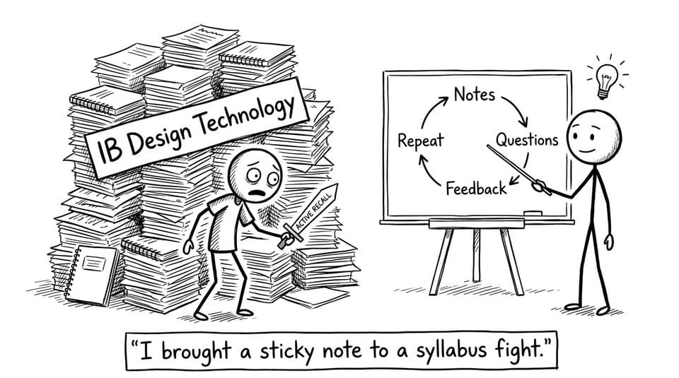 A sticky note faces the syllabus fight